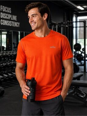 Spalding Men's Vibrant Orange Short Sleeve Tee